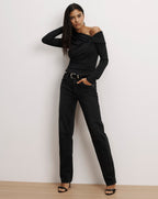 Veronica Beard Harley Arc-Leg Jean - Washed Onyx