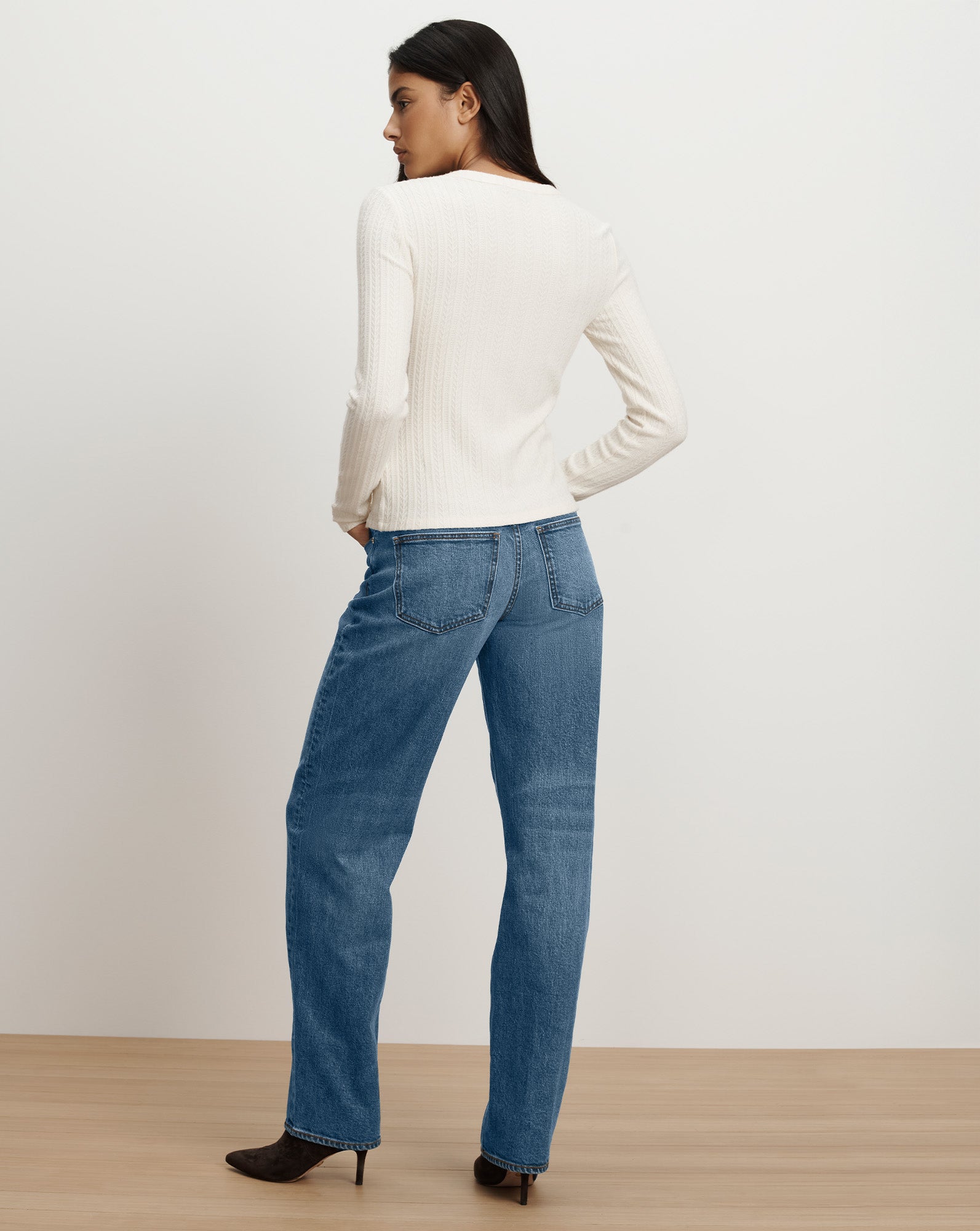 Lira Pointelle Cardigan in Ecru | Veronica Beard