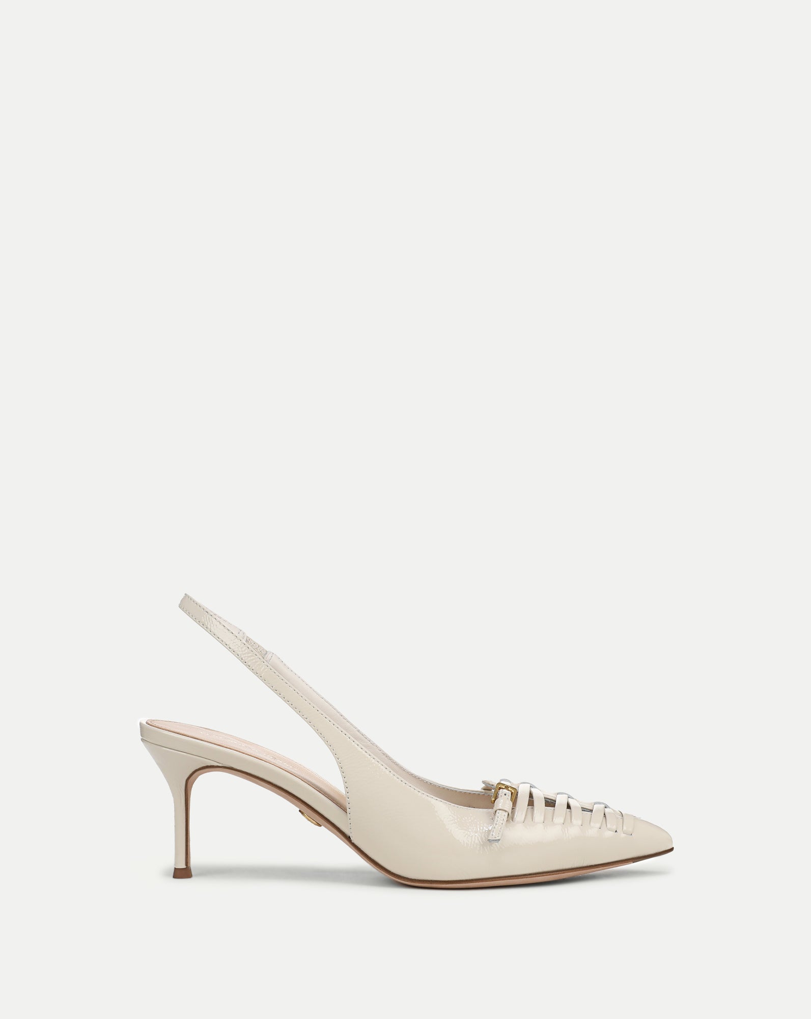 Rashida Woven Slingback Heel in Ecru | Veronica Beard