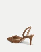 Veronica Beard Loralyn Slingback Buckle Heel - Chestnut