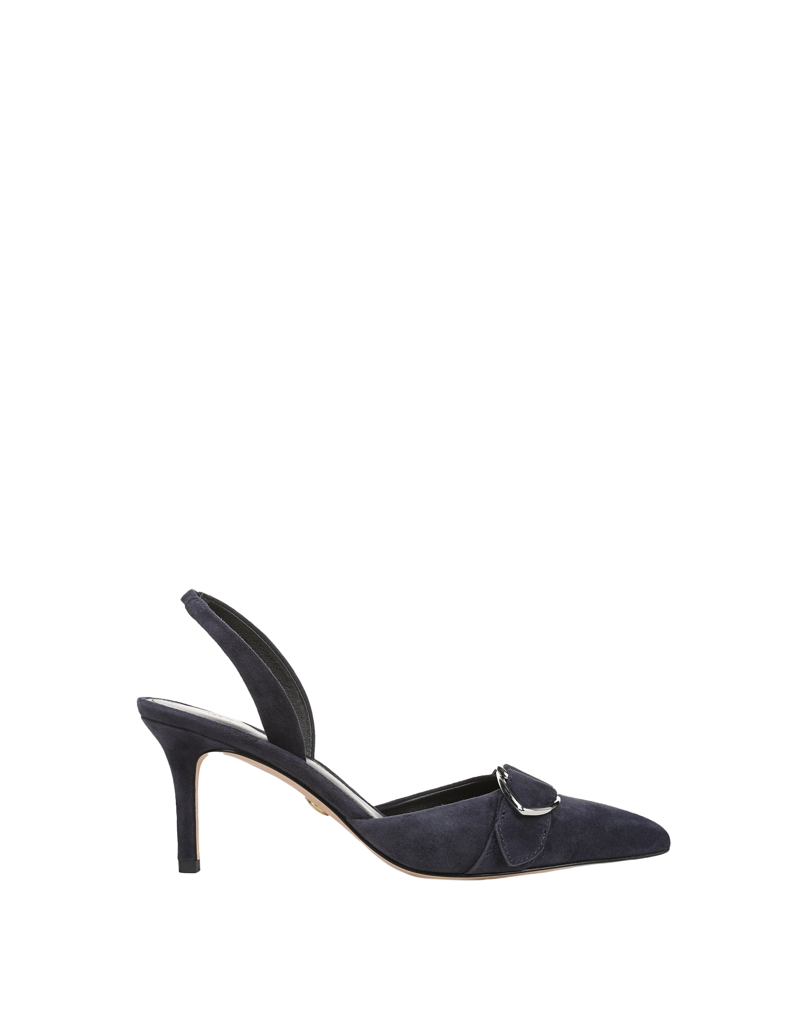 るる　904045 Loralyn Slingback Buckle Heel in Navy | Veronica Beard