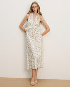 Veronica Beard Dominick Floral Midi Dress - Dove White Multi