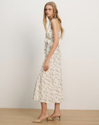 Veronica Beard Dominick Floral Midi Dress - Dove White Multi