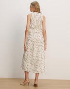 Veronica Beard Dominick Floral Midi Dress - Dove White Multi