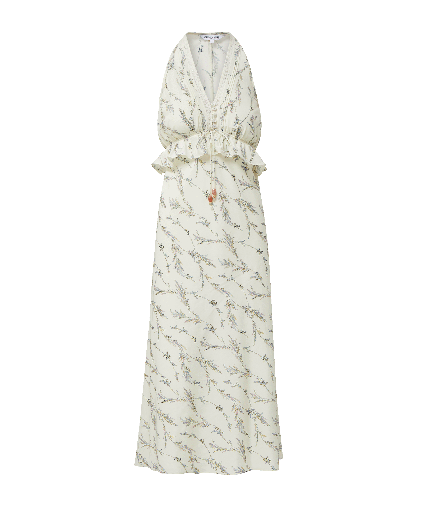 Veronica Beard Dominick Floral Midi Dress - Dove White Multi
