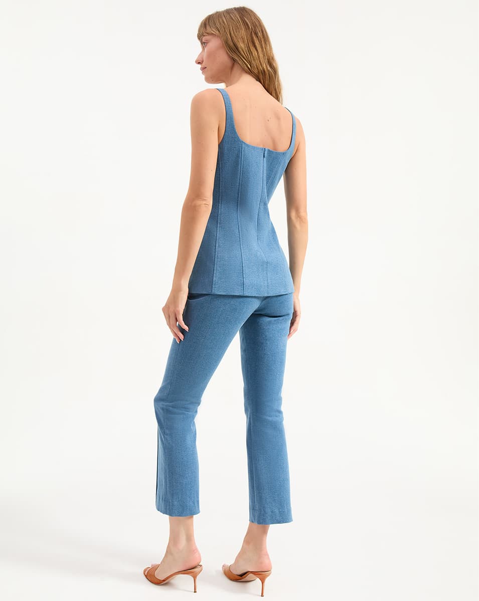 Veronica Beard Liana Button-Up Vest - Sea Glare