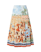Veronica Beard White tank top and a colorful printed midi