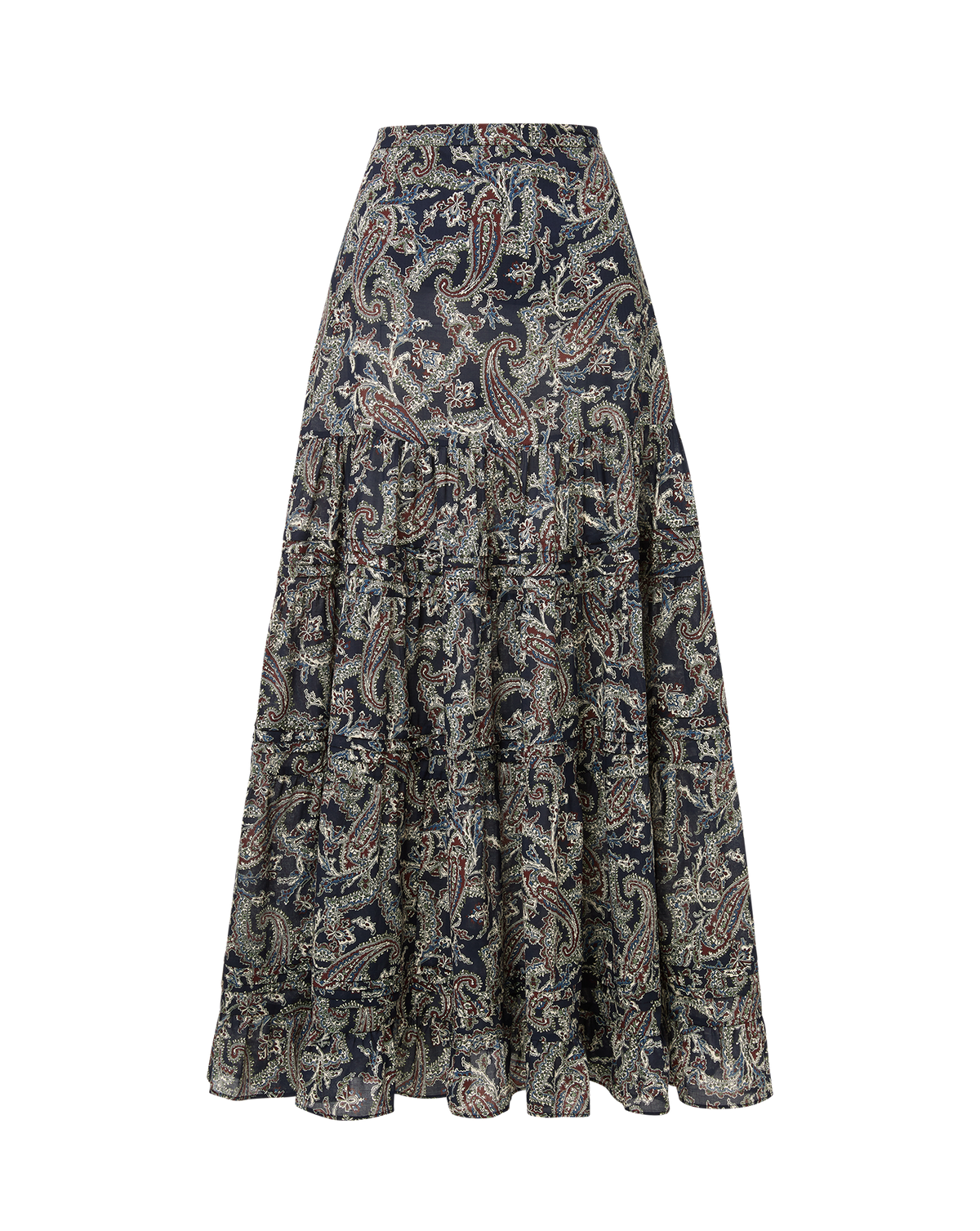 Heatheralyn Paisley Maxi Skirt in Navy Multi | Veronica Beard