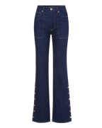 Veronica Beard Brown ribbed tank top, dark wash wide-leg jeans