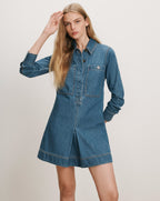 Veronica Beard Pryce Mini Shirtdress - Bandit Light