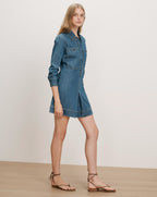 Veronica Beard Pryce Mini Shirtdress - Bandit Light