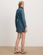 Veronica Beard Pryce Mini Shirtdress - Bandit Light