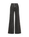 Veronica Beard Black acid wash jeans with silver studding.