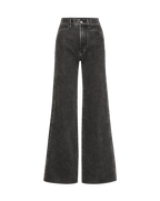 Veronica Beard Black acid wash jeans with silver studding.