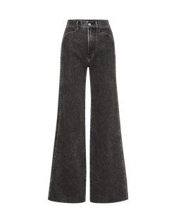 Veronica Beard Black acid wash jeans with silver studding.