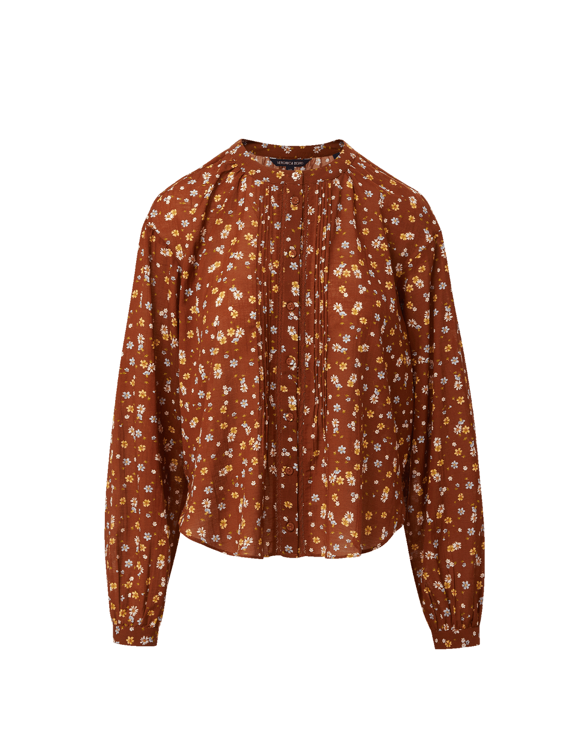 Lollie Floral Button-Down Blouse in Rust Multi | Veronica Beard