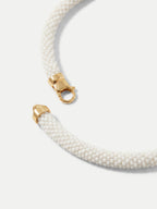 Veronica Beard White beaded necklace with gold lobster clasp.