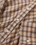 Veronica Beard Pink and brown plaid button-up shirt