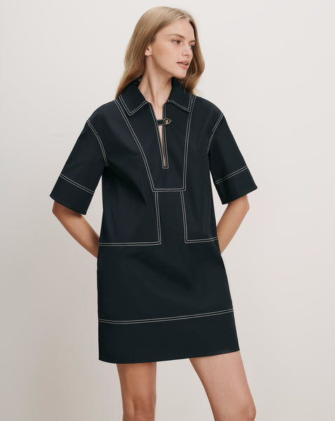 Phelix Tunic Mini Dress in Navy | Veronica Beard