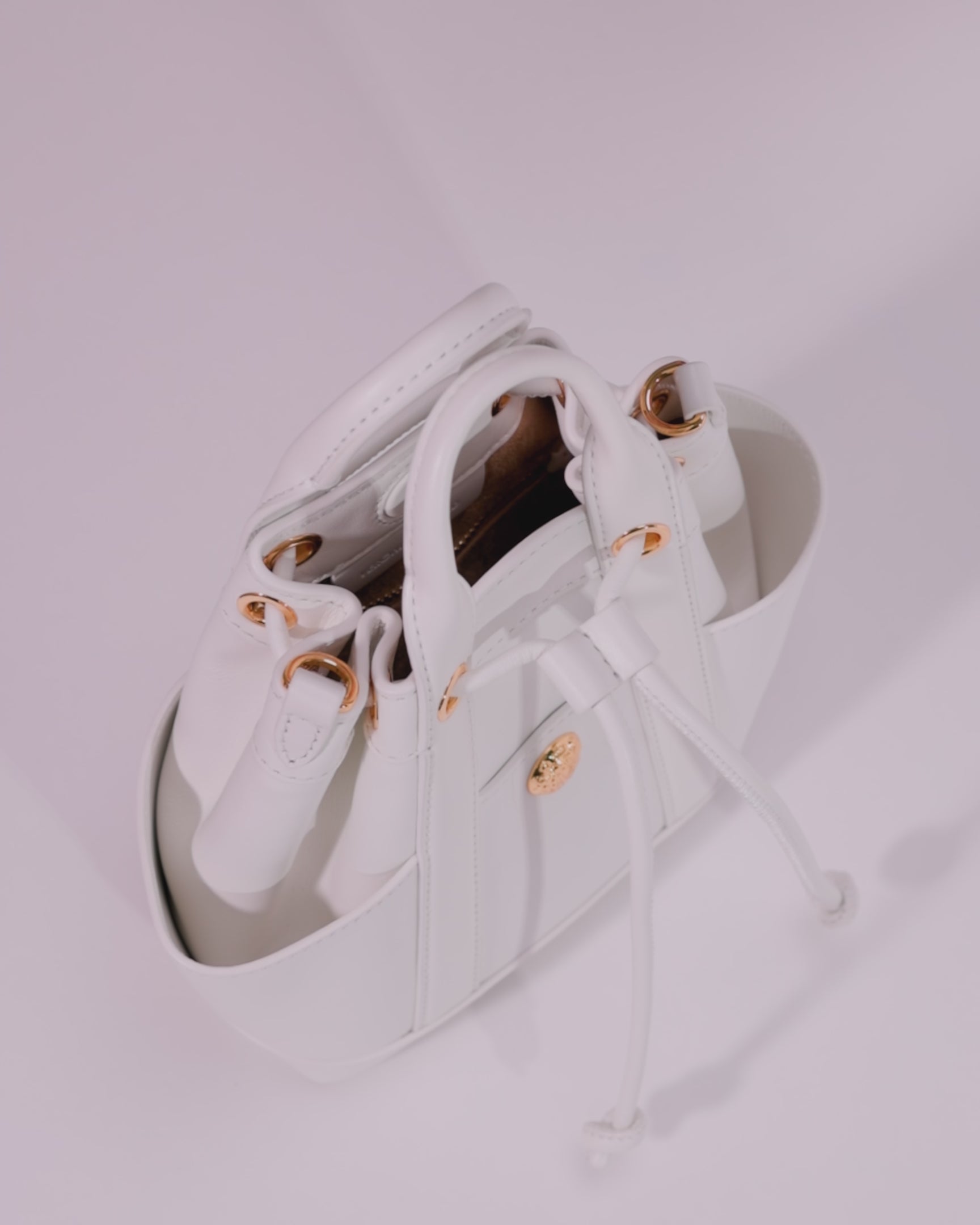 Mini Veronica Beard Goody Bucket Bag in White | Veronica Beard