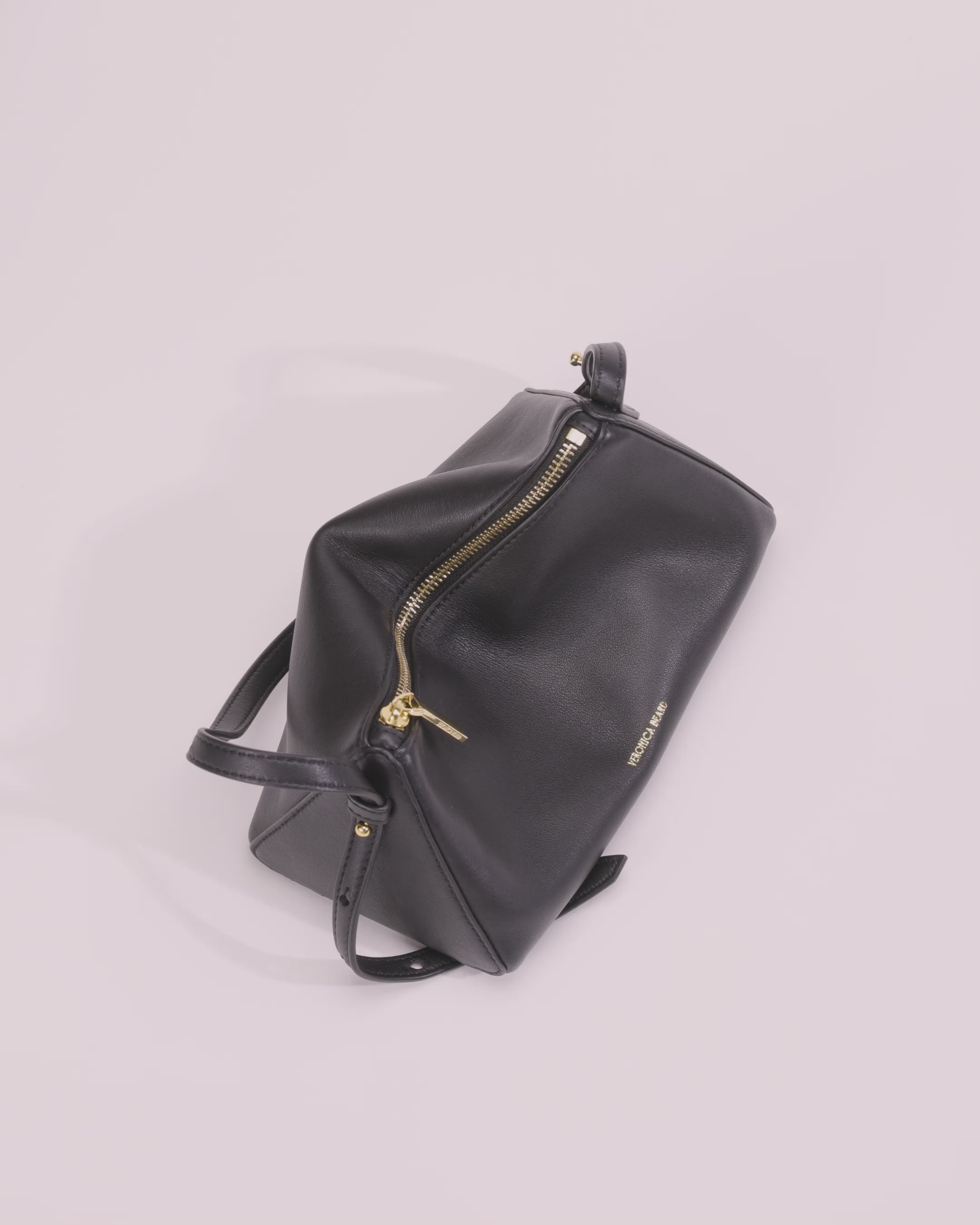 Prism Mini Shoulder Bag in Black Leather | Veronica Beard