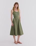 Veronica Beard Ennis Belted Midi Dress - Stone Army