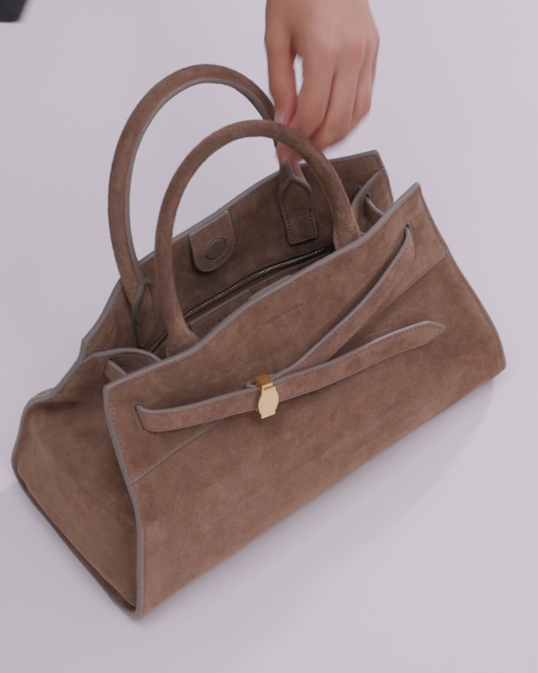 Veronica Beard Suede Dash Bag - Bark