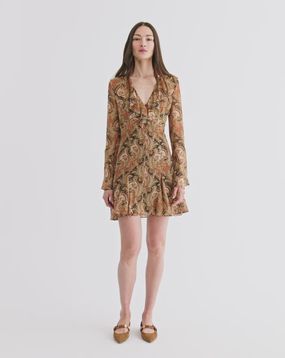 Veronica Beard Adrienne Silk Mini Dress - Navy Multi