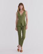 Veronica Beard Arte Kick-Flare Pant - Stone Army