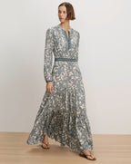 Veronica Beard Sama Paisley Maxi Dress - Ecru Multi