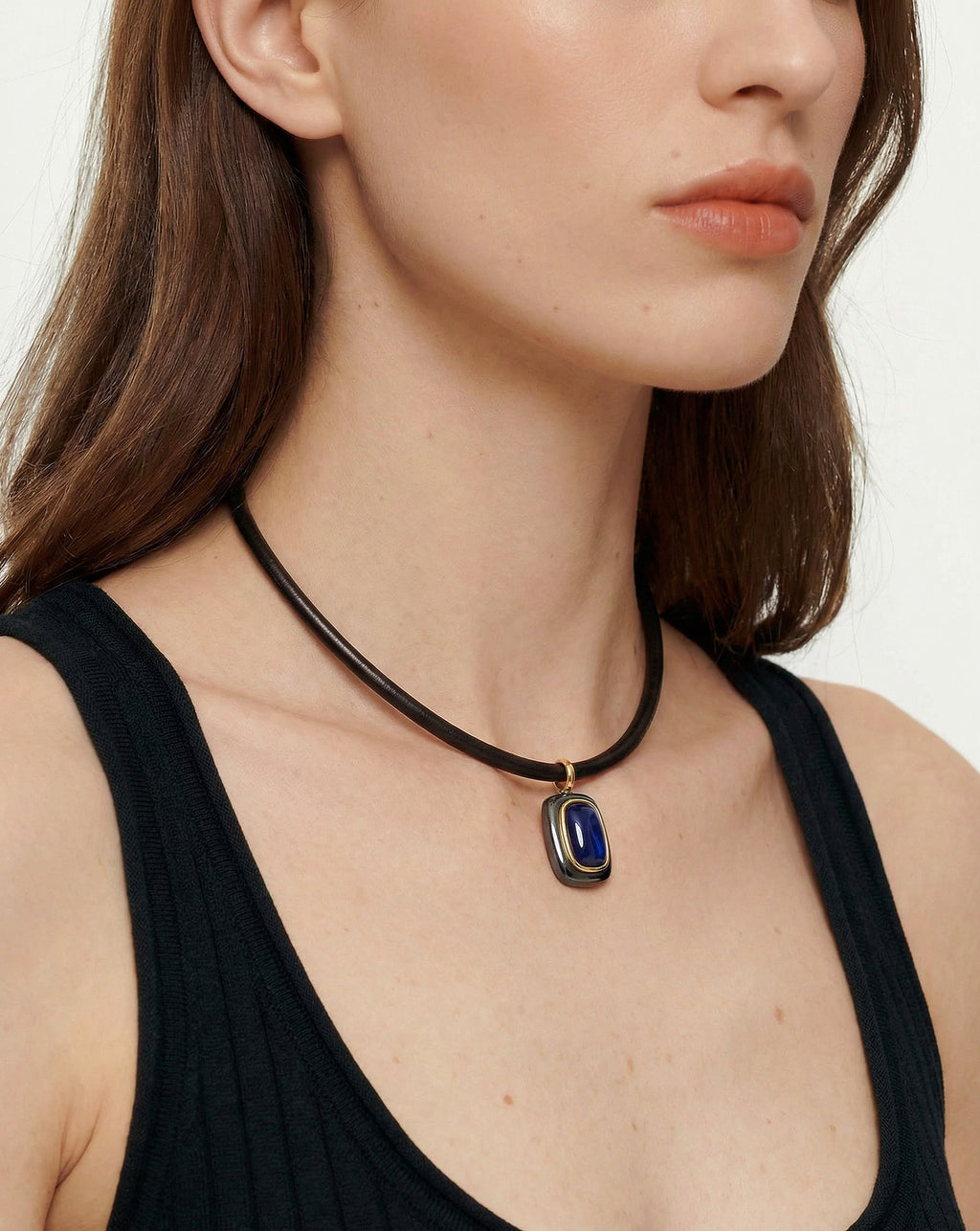 Veronica Beard Rectangle Doublet Pendant Necklace - Blue