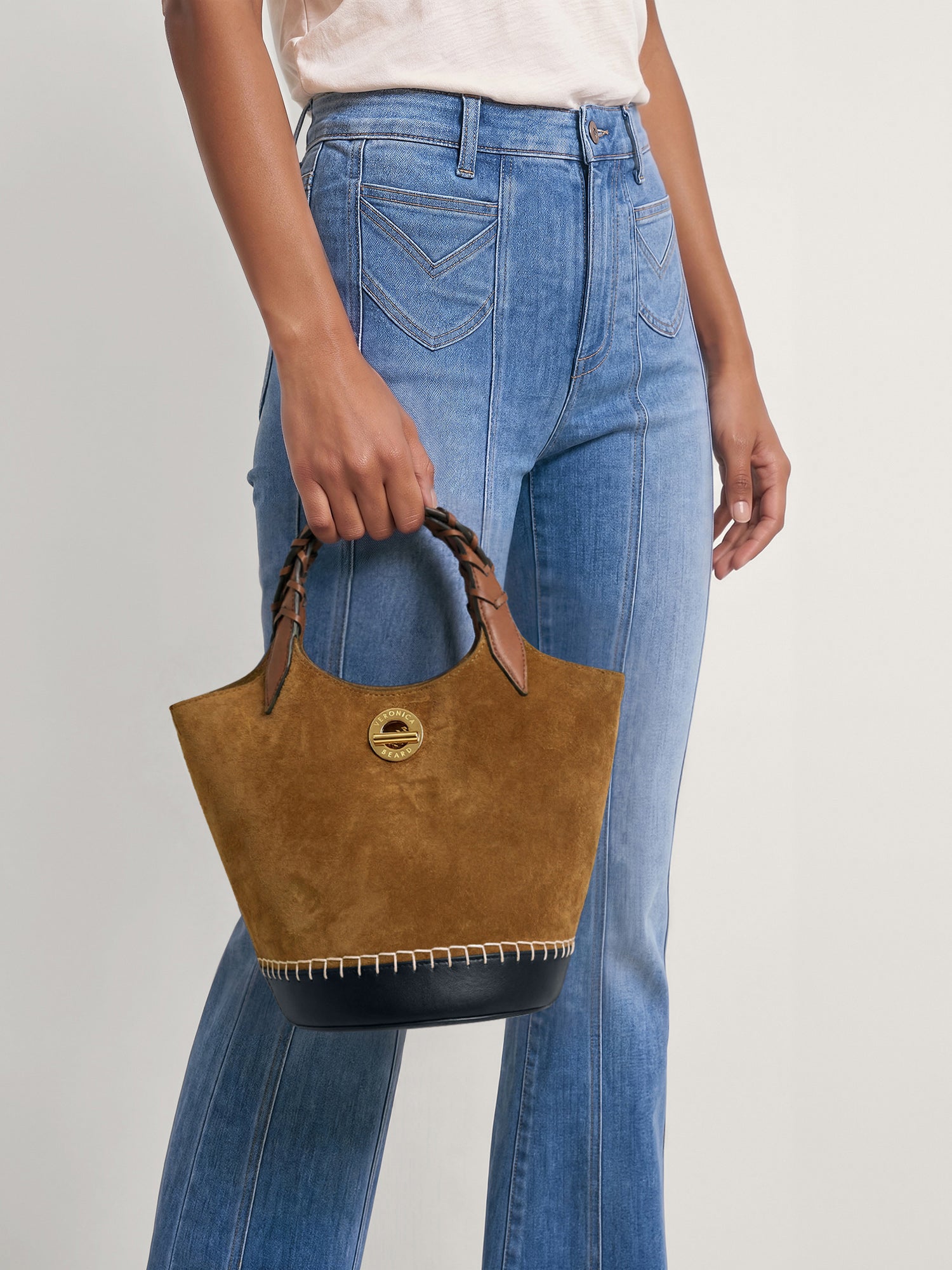 Veronica Beard Suede Anchor Bag - Acorn Multi