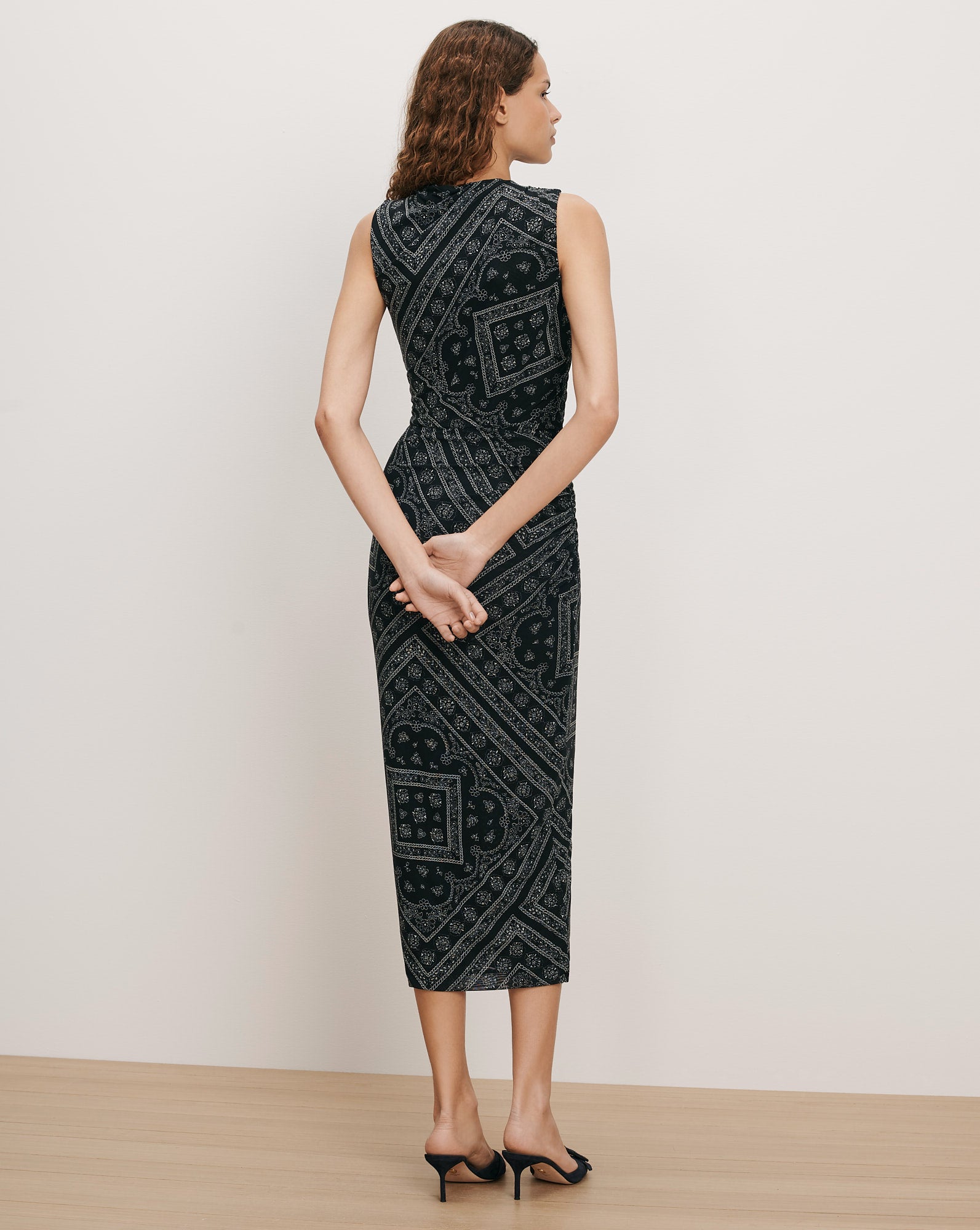Sylviani Bandana Midi Dress in Navy/Dove White | Veronica Beard Sylviani Bandana Midi Dress in Navy/Dove White | Veronica Beard