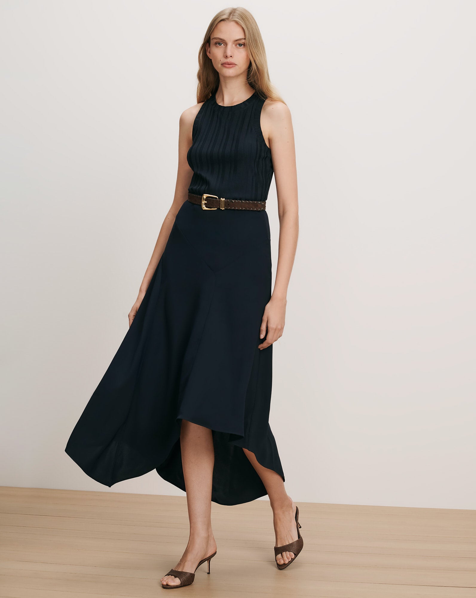 Veronica Beard Thalissa Handkerchief Dress | Navy