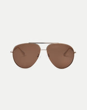 Veronica Beard The Flare Aviator Sunglasses - Dark Brown