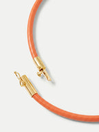 Veronica Beard Orange leather bracelet with gold-tone clasp.