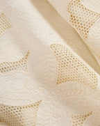 Veronica Beard Cream embroidered eyelet fabric with floral patterns.