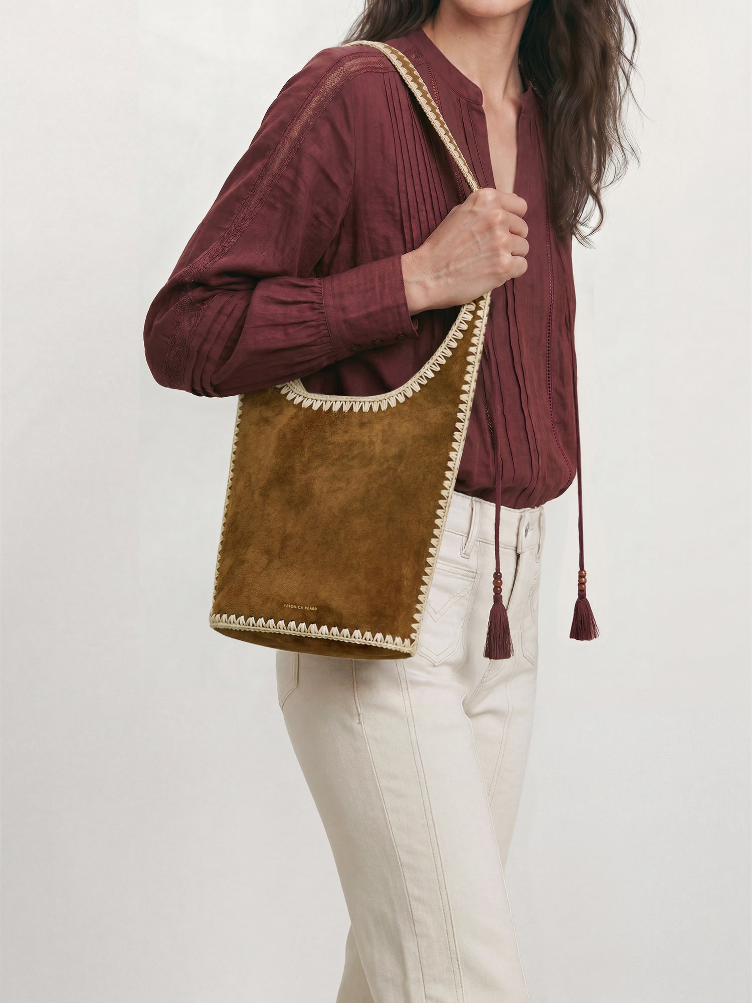 Whipstitch Loop Bag in Acorn Multi | Veronica Beard