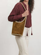 Veronica Beard Whipstitch Loop Bag - Acorn