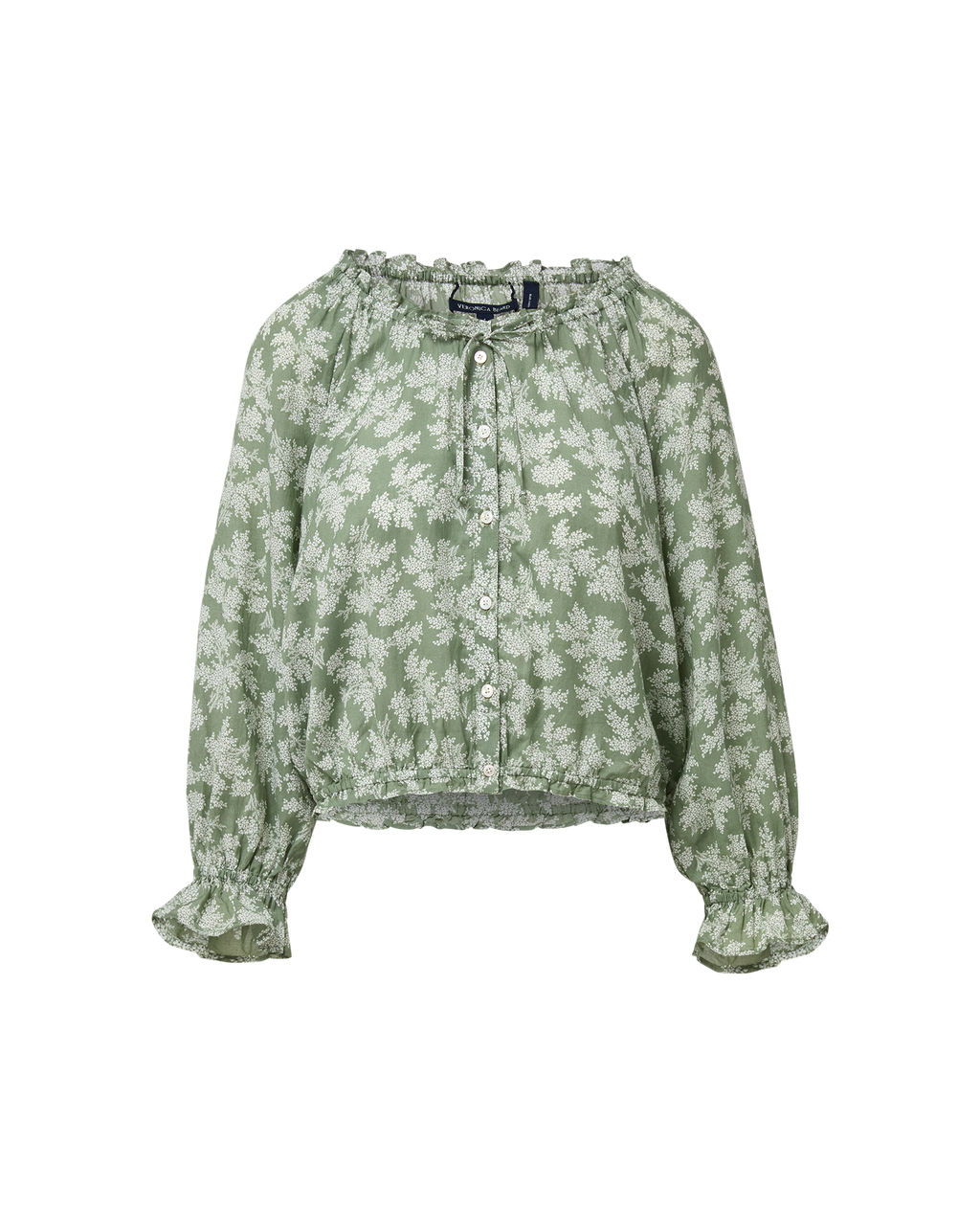 Veronica Beard Williamsen Floral Blouse - Sage/Dove