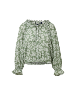 Veronica Beard Williamsen Floral Blouse - Sage/Dove
