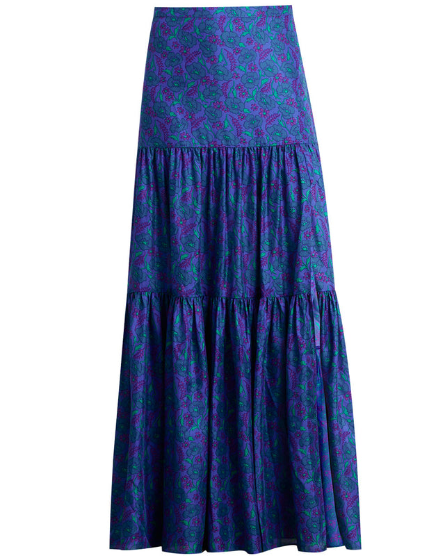 Serence Floral Skirt - Cobalt Multi - 5
