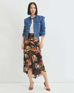 Pixie Floral-Print Skirt - Oxblood Multi