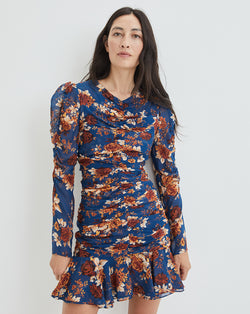 Hedera Floral-Print Dress - Electric Blue Multi
