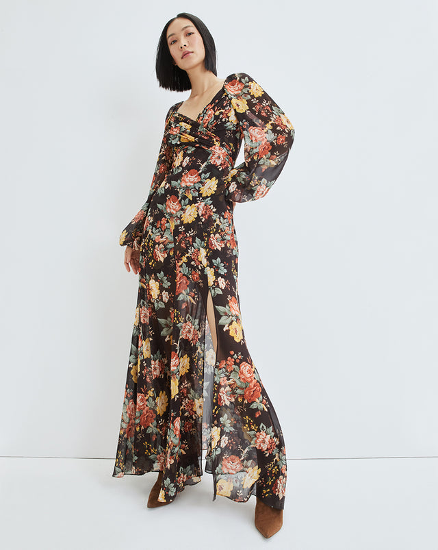 Avani Floral-Print Dress - Oxblood Multi - 1