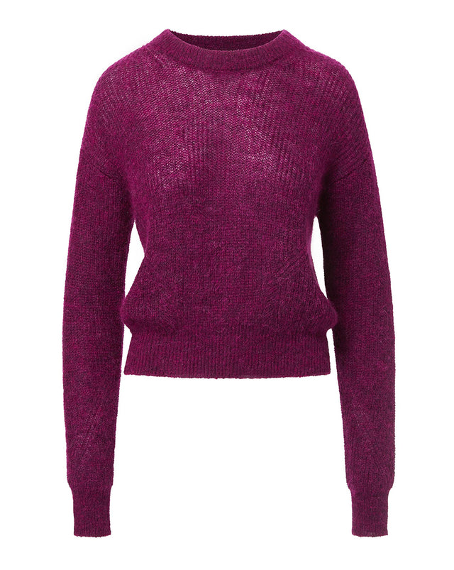 Melinda Crew-Neck Sweater - Bright Magenta - 7