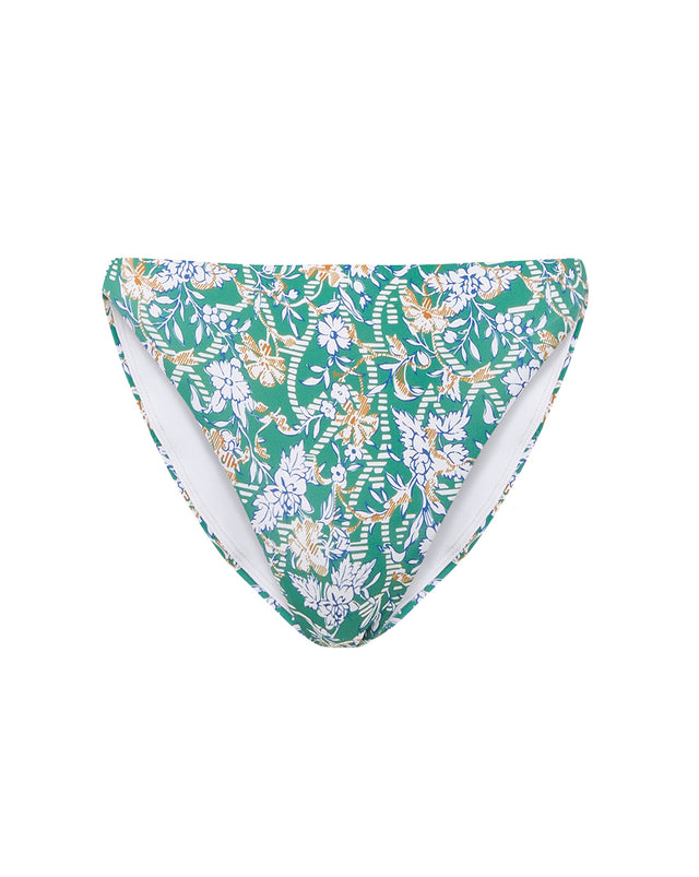 Marau Floral-Striped Bikini Bottom