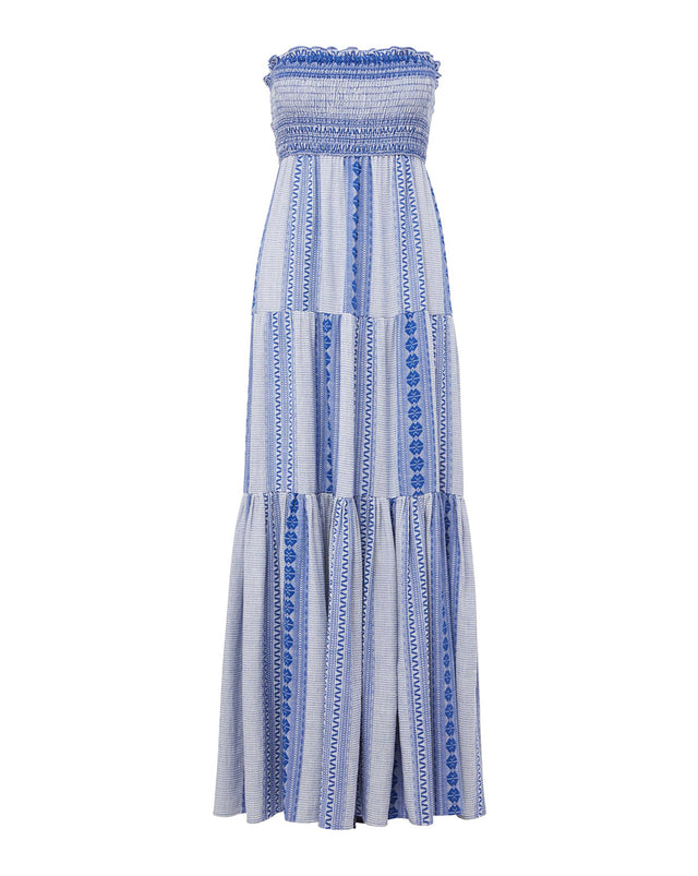Mckinney Cotton Dress - Electric Blue/white - 5