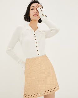 Fiola Ribbed Cardigan - Off-White