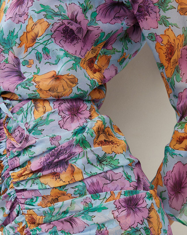 Sean Floral-Print Dress - Lake Blue Multi - 3